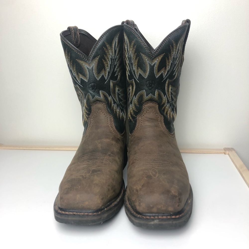 Ariat Sierra Wide Square Toe Steel Toe Work Boot Dark Brown & Black Size 11